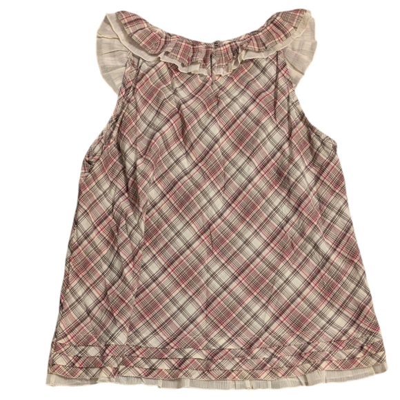 Tommy Hilfiger Plaid Ruffle Top Fem Lightweight - Fall Chic - Picture 2 of 9
